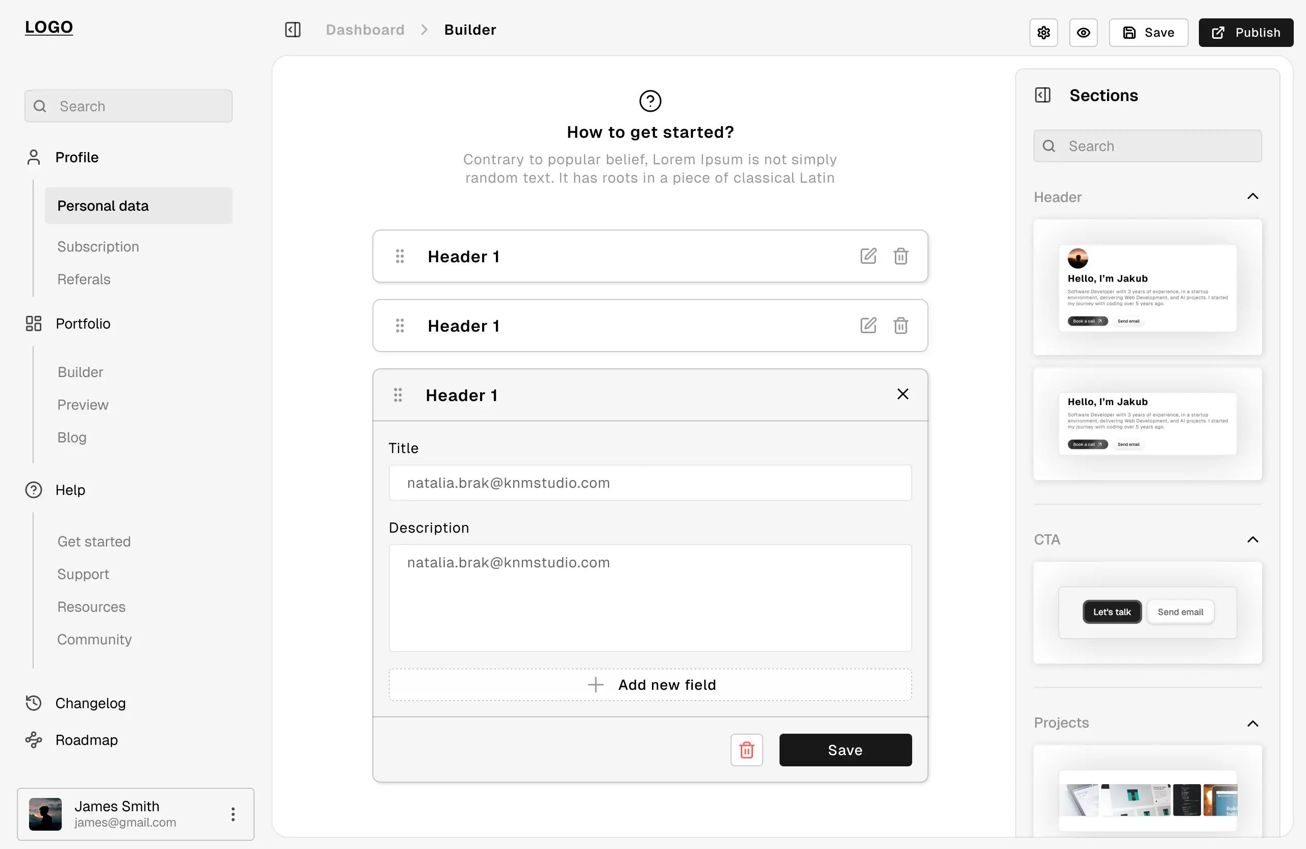 Initial Pagey builder design